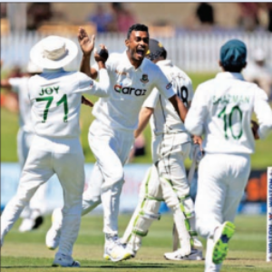 बांग्लादेश ने न्यूजीलैंड के खिलाफ हासिल की 73 रन की बढ़त